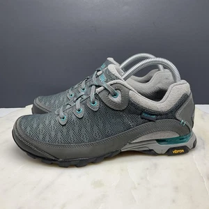 Ahnu Shoes Womens Size 8 Gray Teal Mesh Vibram Sole Walking Trail Hiking 1019233 - Picture 1 of 8
