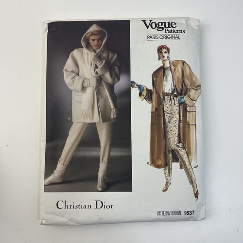 Cappotto Pantalone Tg 10 Christian Dior Vintage Vogue Paris Originale 1637 Modello Non Tagliato