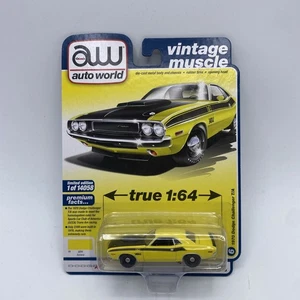 Auto World 2021 Vintage Muscle 1970 Dodge Challenger T/A Car Banana Yellow - Bild 1 von 2