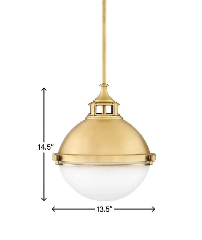Hinkley Lighting 4834SA Fletcher 2 Light 14"W Pendant - Satin Brass - Image 1 of 4