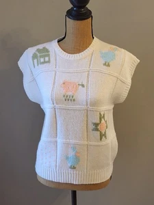 Suburban Petites Medium weiße Acryl Pullover Weste - Bild 1 von 10