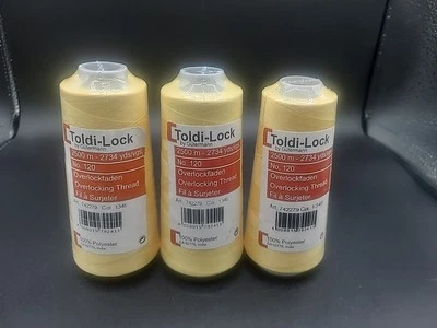 3 TOLDI-LOCK OVERLOCK THREAD. By Gutermann 100% Polyester, 2734 Yd Each, 1345 - Image 1 of 2