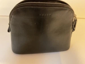Vintage Coach, Kosmetik Kulturbeutel schwarz Leder, mittelgroß, selten - Bild 1 von 6