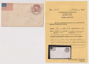 E5287: USA #64b auf 1860's Civil War Patriotic Cover, PFC; CV 250 $ - Bild 1 von 1