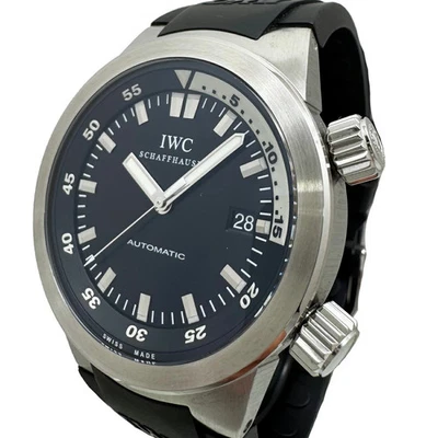 Reloj pulsera para hombre IWC Aquatimer IW354807 automático fecha esfera negra goma SS 42 mm Foto 1 de 4