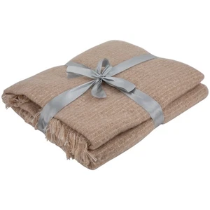 Northlight Light Coffee Throw Blanket with Fringes 50" x 60" - Picture 1 of 6