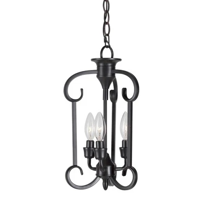 Forte Lighting 7000-03 Ione 3 Light 9"W Pillar Candle Mini - Black - Image 1 of 4