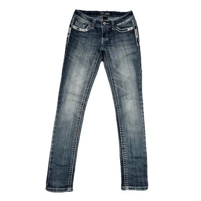 Jeans Zco Pierna Ajustada Juniors 1 Azul Denim Elástico Medidas 25 x 29 Foto 1 de 4
