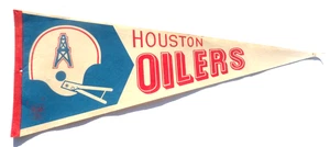 Raro GRANDE de colección años 70 NFL fútbol americano HOUSTON OILERS CARTEL publicidad banderín - Imagen 1 de 6