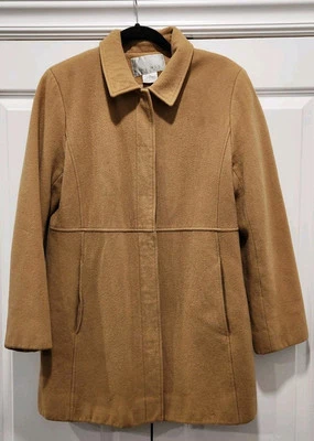 Casaco feminino Nine West bronzeado 100% lã ervilha e forrado tamanho 12 (M/L) - Imagem 1 de 4