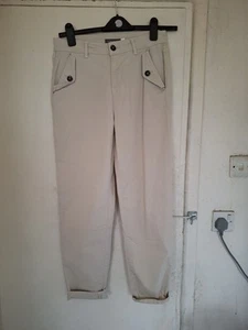 MINT VELVET CREAM CHINO STYLE STRETCH SLIM LEG TROUSERS..SIZE 10 - Picture 1 of 1