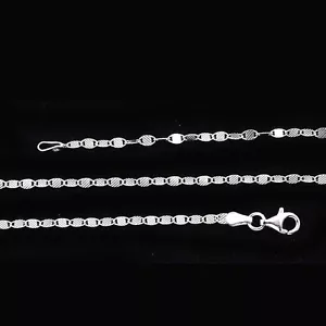 20" ITALIAN STERLING SILVER SQUASH CHAIN 3 GRAMS 2.2 mm wide - Picture 1 of 4