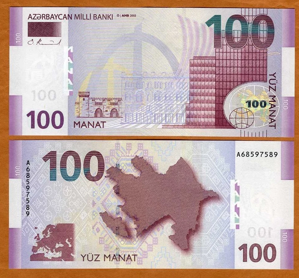 Azerbaijan, 100 Manat, 2005, P-30, A-Prefix UNC - Image 1 of 1
