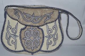 Vintage Handmade Viking Natural Felt Purse - Picture 1 of 3