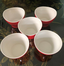 Vintage Melamine Red/White Bowls 5