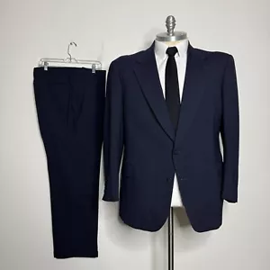 Colours Alexander Julian Men’s Suit - Blue Solid Jacket 46R & 38W Pants Wool - Picture 1 of 13