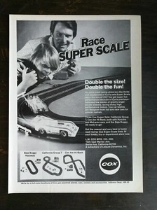De colección 1973 Cox Race Super Escala Slot Car Racing Página Completa Anuncio Original - Imagen 1 de 1