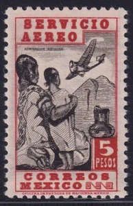 maj73 Mexico 1947 Airplane mountain natives   Sc#C177 Mc#966 - Picture 1 of 1