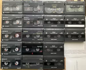 18 x VIDEO 8 HI 8 VIDEO CASSETTE TAPES SONY TDK FUJI - Picture 1 of 2