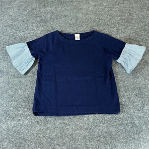 Crewcuts Shirt Girls 8 Blue Casual Smock Sleeve 100% Cotton Nautical USA 8 - Picture 1 of 10