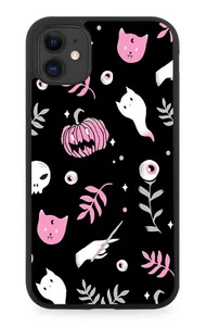 Gothic Halloween Rubber Phone Case Pink Black & Goth Girls Grunge Pumpkin M602B - Picture 1 of 2