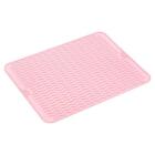 Silicone Dish Drying Mat Kitchen Counter Drain Pad Heat Resistant Mat-Pink