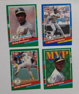 Rickey Henderson Lot Of 4 1991 Donruss  All Different Hof Nm