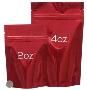 Bolsas de barrera de pie rojas brillantes - bolsas resellables - embalaje al por menor - Imagen 1 de 14
