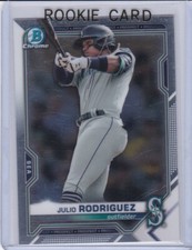 JULIO RODRIGUEZ ROOKIE CARD Seattle Mariners Bowman Chrome Prospects Baseball RC