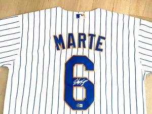Starling Marte Hand Signed New York Mets Jersey BAS CERT - Picture 1 of 3
