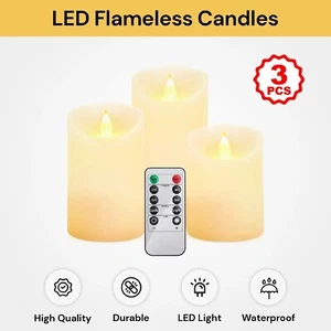 3PCS LED Flameless Flickering Tea Light Tealight Candle Wedding Party Decoration - Picture 1 of 12