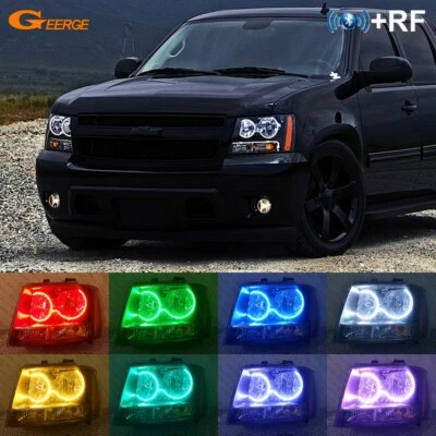For Chevrolet Avalanche Suburban Taho BT APP RGB LED Angel Eyes Kit Halo Rings - Image 1 of 4