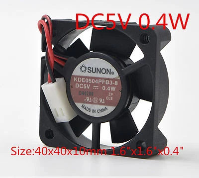SUNON Cooling Fan KDE0504PFB2 5V 0.4W 4CM 4010 3Pin 40x40x10mm 1.6"x1.6"x0.4" - Image 1 of 4