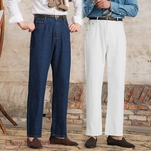 Pantalones de mezclilla lavados retro informales de cintura alta de pierna recta para hombre - Imagen 1 de 22
