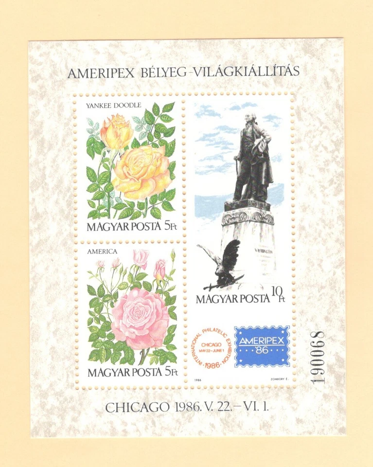 1986 HUNGARY Scott # 2987 { FLORA / FLOWERS } SOUVENIR SHEET MNH - Image 1 of 1