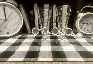 Vintage Pilsner Polka Dot Designed Beer Glasses with Footed 8 1/2" Tall (A6) - Picture 1 of 6