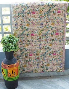Indian Handmade Quilts For Sale Bedspread throw blanket diwali gifts quilt - Picture 1 of 76