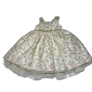 American Princess Girls White Floral Embroidered Sleeveless Formal Dress Size 4 - Picture 1 of 10