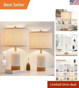 3 Color Temperature Small Table Lamp for Bedroom, Bedside Desk Reading Lamps,... - Picture 1 of 7
