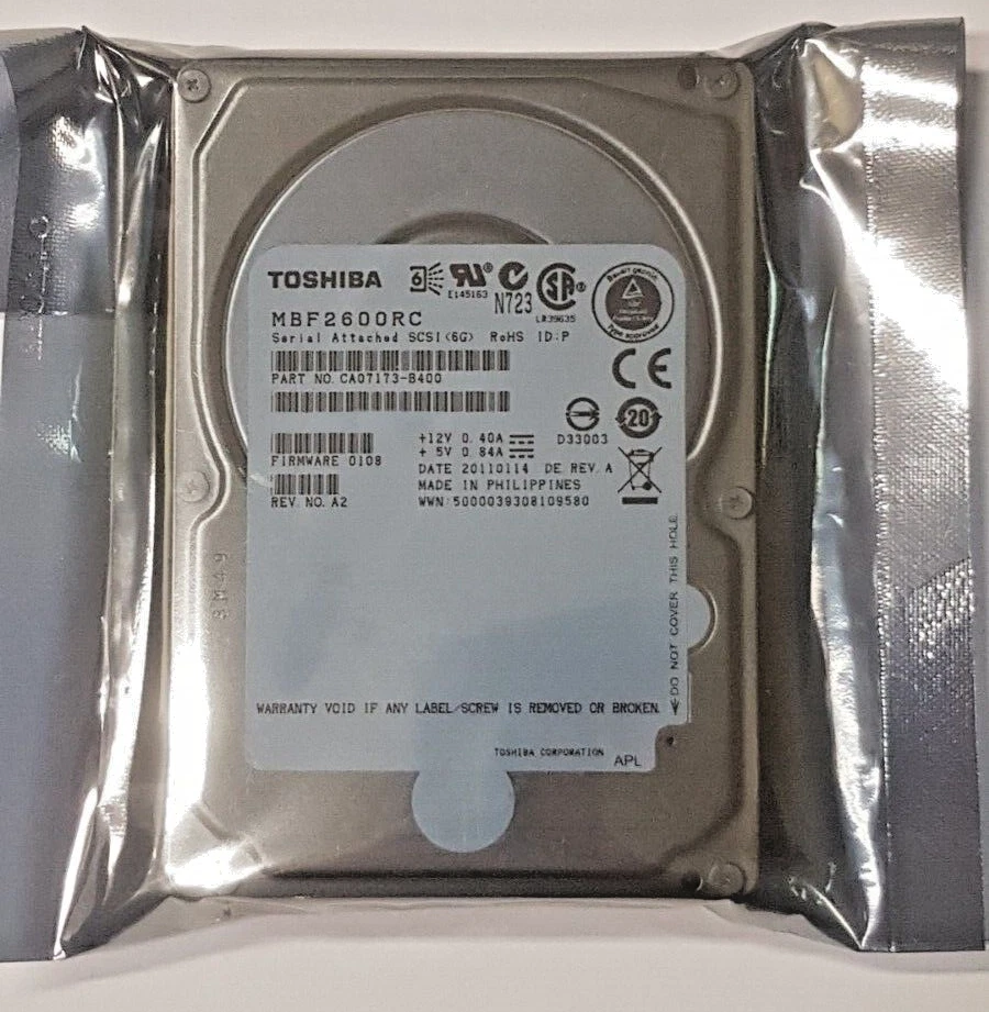 600 GB SAS Toshiba Allegro 12 MBF2600RC 10000RPM 16MB HDD 2.5" Hard Drive New - Image 1 of 1