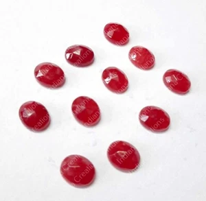 Piedras preciosas naturales calibradas de jade rojo ovaladas de 10x12 mm a 20x25 mm - Imagen 1 de 7