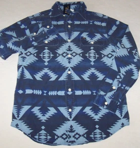 NWT Polo Ralph Lauren Navy/Blue Tribal Southwestern AZTEC Jacquard Shirt XXL 2XL - Picture 1 of 4