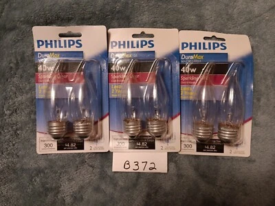 6 Philips DuraMax 40W Bent Tip BA9.5 Bulbs - Image 1 of 2