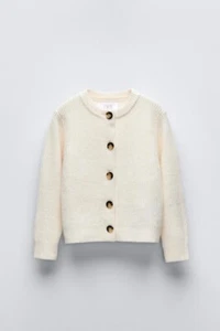 Zara Knit Cardigan Kids 11-12 152cm. Ivory - Picture 1 of 4