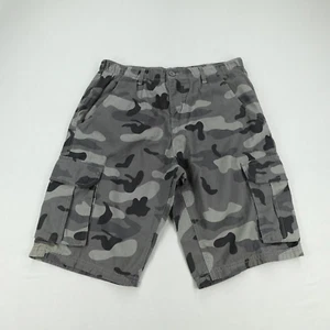 I Jeans By Buffalo Cargo Shorts Men's Gray Camo Size 33/11 Actual Size 32/11 - Picture 1 of 19