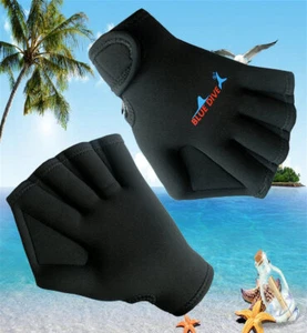 1 Pair Adjustable Webbed Swimming Gloves Aquatic Fit SwimPaddles Snorkeling New - Picture 1 of 14