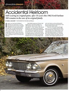 FORD FAIRLANE 221 ~ SCHÖNER 4-SEITIGER ARTIKEL / ANZEIGE 1962 - Bild 1 von 1