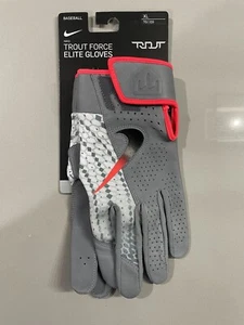 NEW! Nike Trout Force Elite Batting Gloves Size XL Mens Training Gray Baseball - Picture 1 of 6