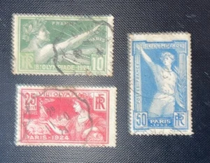 3 France Stamps 1924 Paris Olympics: 198, 199, 201 - Picture 1 of 4