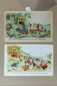 BIANCANEVE E I SETTE NANI WALT DISNEY-SUPERLUXE PARIS-LOTTO 2 CARTOLINE-C64-151 - Picture 1 of 1